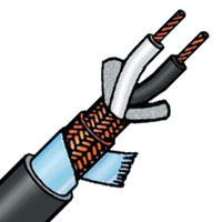 Belden 8412 Microphone/Instrument Cable, 20G 2-Conductor Black 1000 FT U-Reel