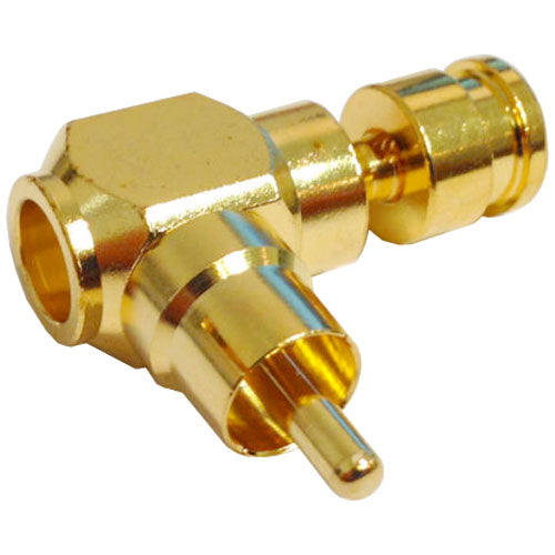 Belden HC2911A 75-Ohm BNC Compression Connector Right-Angle (Gold) for Mini Hi-Res Coax - 50 PACK