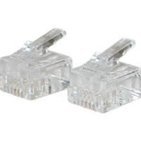 RJ11 6x4 Modular Plug for Round Solid Cable - 10pk