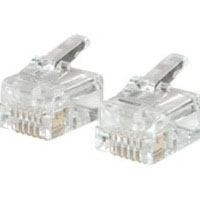RJ11 6x6 Modular Plug for Round Solid Cable - 10pk