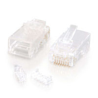 RJ45 Cat5E Modular Plug (with Load Bar) for Round Solid/Stranded Cable - 25pk