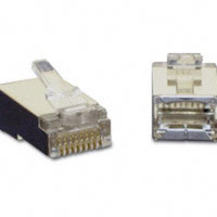 RJ45 Cat5E Shielded Modular Plug (with Load Bar) for Round Solid/Stranded Cable - 25pk