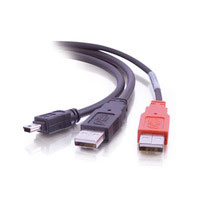 USB USB 2.0 Mini-b Male to 2 A Male Y Cable 6 FT