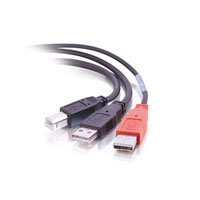 USB 2.0 1-B Male to 2-A Male Y Cable 6 FT