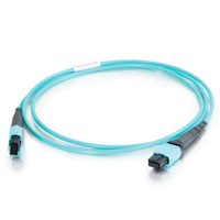 10m MTP 10 Gb 50/125 Multimode Fiber Patch Cable - Aqua
