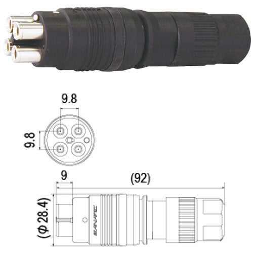 Canare MDM-V4C25HW 4-Channel 75ohm Multi-pin DIN Male Connector