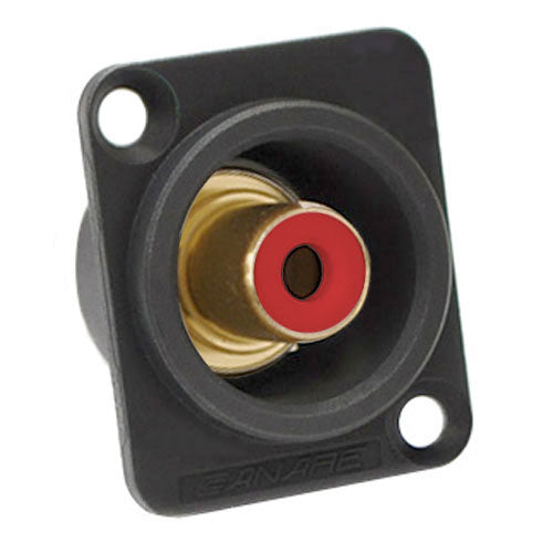 Canare RJ-RUDB RCA Jack Flush Mount D, Solder, Black, Red