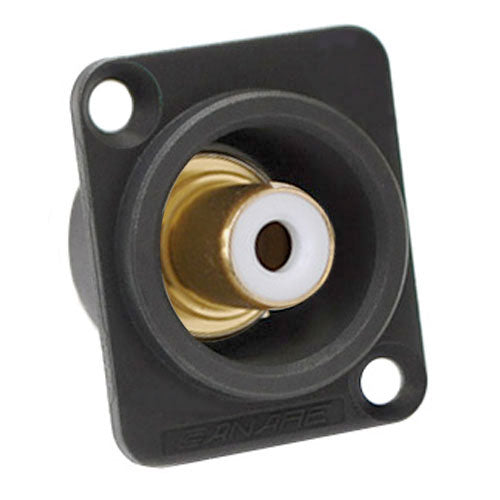 Canare RJ-RUDB RCA Jack Flush Mount D, Solder, Black, White