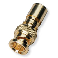 BNC Male Compression Connector RG6, Gold 100 Pack