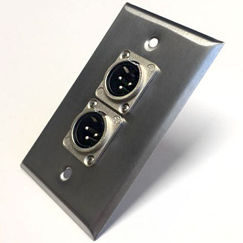 HAVE 1-Gang Stainless Wall Plate with 2 x 3-Pin XLR Male