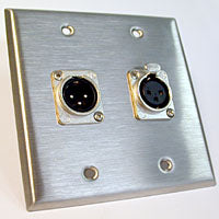HAVE 2Gang Stainless Wallplate 1XLRM/1F