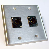 HAVE 2-Gang Stainless Wallplate 2-Black & Gold XLR Male