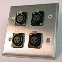 HAVE 2Gang Stainless Wallplate 4BG XLRF