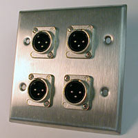 HAVE 2Gang Stainless Wallplate 4XLRM