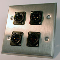 HAVE 2Gang Stainless Wallplate 4BG XLRM