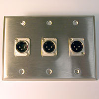 HAVE 3Gang Stainless Wallplate 3XLRM