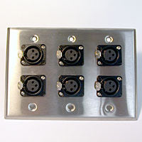 HAVE 3Gang Stainless Wallplate 6BG XLRF