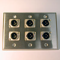 HAVE 3Gang Stainless Wallplate 6XLRM