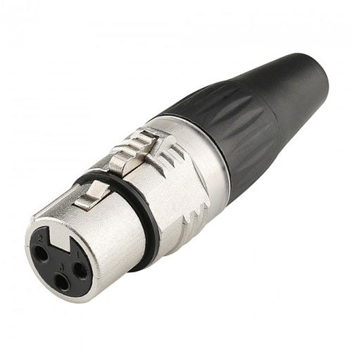 HICON HI-X3CF-V XLR 3-Pole Female Connector, Silver Contacts, Nickel Shell, Solder