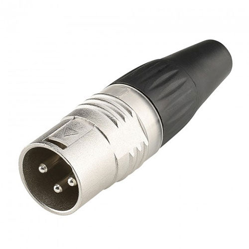 HICON HI-X3CM-V XLR 3-Pole Male Connector, Silver Contacts, Nickel Shell, Solder