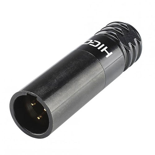 HICON HI-XMCM3-B Mini XLR 3-Pole Male Connector, Solder, Black, Gold Contacts