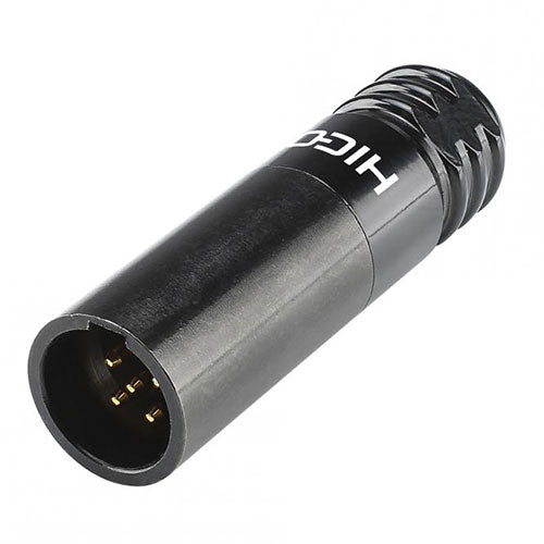 HICON HI-XMCM5-B Mini XLR 5-Pole Male Connector, Solder, Black, Gold Contacts