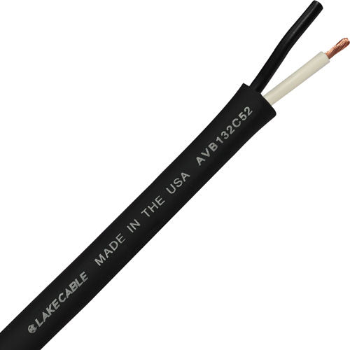 Lake AVB132C52 13G 2-Conductor Speaker Cable, Black - 1000 FT
