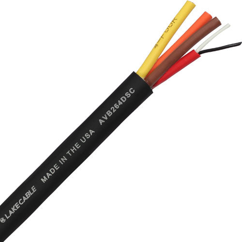 Lake AVB264DSC 4-Pair 26G Digital Audio Cable, Black - 1000 FT