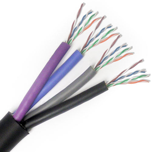 Lake Cable AVB4TCAT5E 4-Channel 24AWG Tactical Cat5E Cable - 1000 FT
