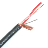 Mogami W3080 2-Conductor 25AWG 110-OHM AES/EBU Digital Audio Cable - Black 656 FT