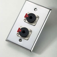 Neutrik 203P Single Gang Wallplate 2 - NJ3FP6C 1/4" Locking Jacks