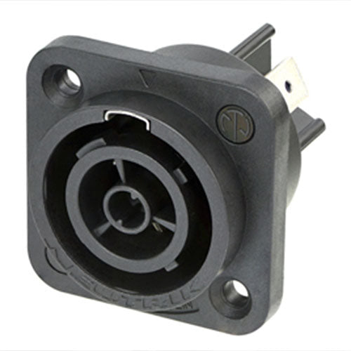 Neutrik NAC3FPX-TOP PowerCON TRUE 1 TOP Female Receptacle Outlet Connector, 1/4" Flat Tab Terminals