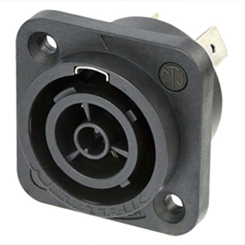 Neutrik NAC3FPX-WOT-TOP PowerCON TRUE 1 TOP Female Receptacle Outlet Connector, 1/4" Flat Tab Terminals, WOT