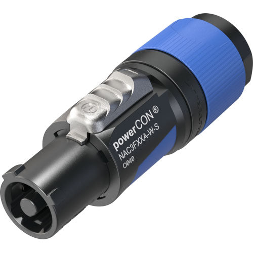 Neutrik NAC3FXXA-W-S powerCON Locking AC Mains Connector for Power-In (Blue)