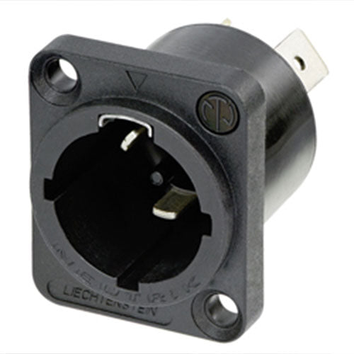 Neutrik NAC3MPX-WOT-TOP PowerCON TRUE 1 TOP Male Receptacle Inlet Connector, 1/4" Flat Tab Terminals, WOT