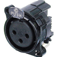 Neutrik NC3FBH1-B 3-Pole Female XLR Receptacle - Black Chrome Shell