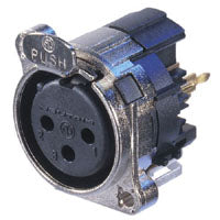 Neutrik B Series 3 Pin Female Recept Vert Pin 1/Gnd