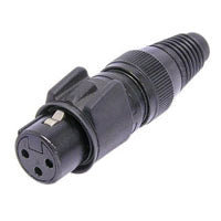 Neutrik NC3FX-HD-B 3-Pin Female XLR Cable End Heavy Duty Black/Gold