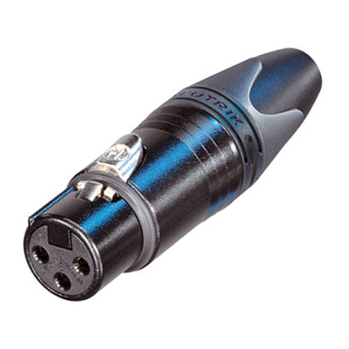 Neutrik NC3FXX-HA-BAG 3-Pin XLR Female Crimp Connector, Black/Silver