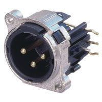 Neutrik B Series 3 Pin Male Horizontal Right Ni Ring/Gld