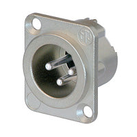 Neutrik NC3MD-LX 3-Pole XLR Male Chassis Receptacle Solder Nickel/Silver
