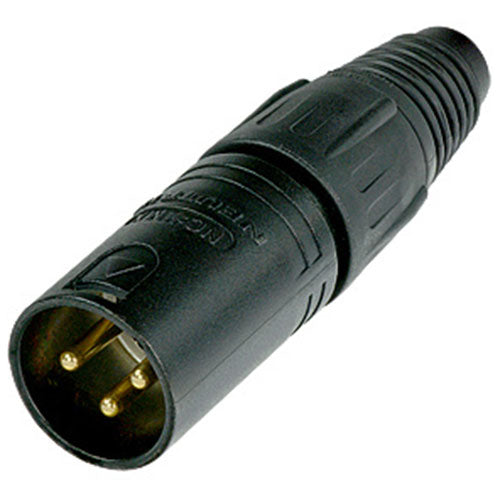 Neutrik NC3MX-B-D 3-Pin XLR Male Black/Gold Bulk Pack