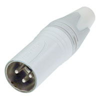 Neutrik NC3MXX-WT 3-Pin XLR Male Cable Connector - white housing, silver contacts