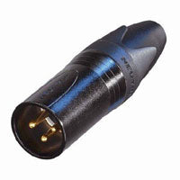 Neutrik NC3MXX-B 3-Pole XLR Male Cable End Connector, Black/Gold