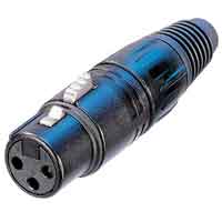 Neutrik NC4FX-B XLR Female 4-Pin Connector Black/Gold