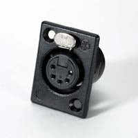 Neutrik NC5FP-B-1 5-Pin XLR Female Receptacle Solder Cup Black/Gold