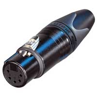 Neutrik NC5FXX-B 5-Pin Female XLR Cable End Connector Black/Gold