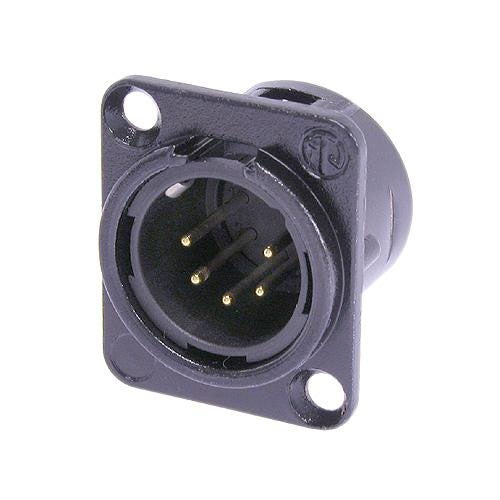 Neutrik NC5MD-L-B-1 XLR 5-Pole Male Receptacle, Solder Cups, Black/Gold
