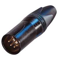 Neutrik NC5MXX-B 5-Pin Male XLR Cable End Connector Black/Gold