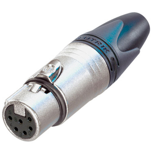 Neutrik NC6FXX 6-Pole Female XLR Cable Connector, Nickel/Silver